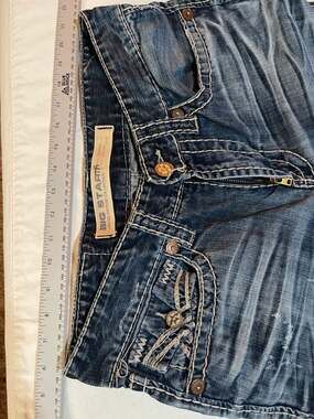 Big Star Pioneer Bootcut Jeans Women’s 31x28 Short Blue Denim Y2K